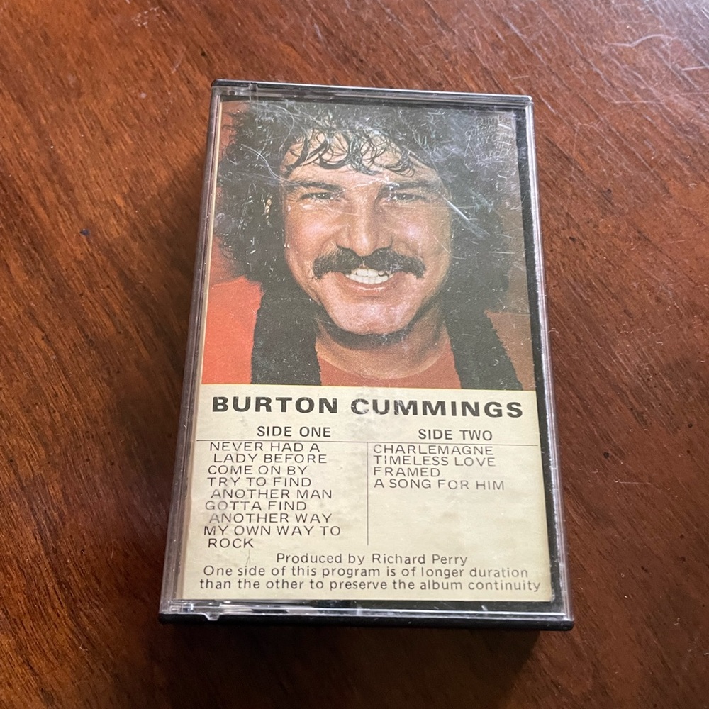 🍁 Vintage 1977 Burton Cummings My Own Way To Rock Portrait Cassette Tape 🍁